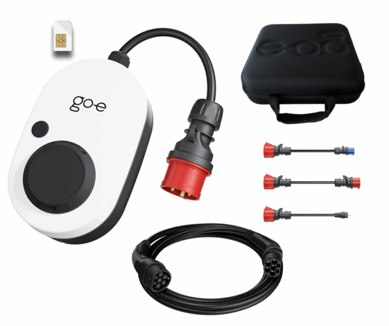 go-e Travel Pack 2.0 bestehend aus go-e Charger Gemini flex 2.0 + Case + Adapterset + Ladekabel